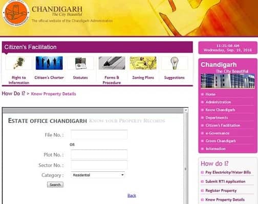 Chandigarh Know Your Property Online