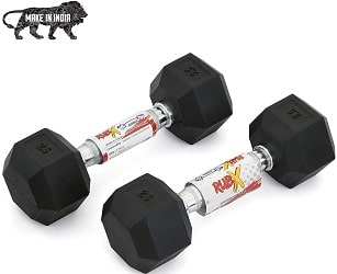 RUBX Rubber Coated Professional Dumbbells