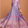 Purple Vasansi Silk Printed Anarkali Gown
