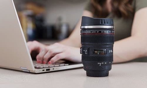 Flintstop Plastic Camera Lens Shaped Coffee Mug