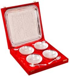 Indian Craft Villa Silver Plated Brass Bowl Set