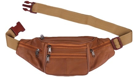 K London Stylish Real Leather Tan Waist Bag