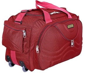 Nice Line Maroon Polyester Duffel Bag