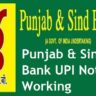 Punjab Sind Bank UPI Not Working