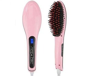 Basic Deal 3 In 1 Ceramic Hair Straightener Styling Brush with Temperature