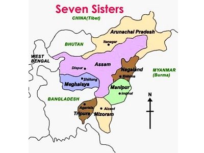 Northeast Part Called Seven Sisters of India