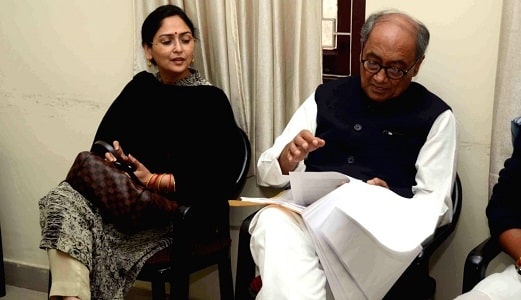 Digvijay Singh and Amrita Rai